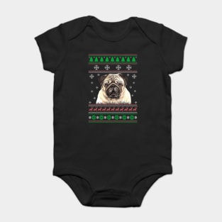 Cute Pug Dog Lover Ugly Christmas Sweater For Women And Men Funny Gifts Baby Bodysuit